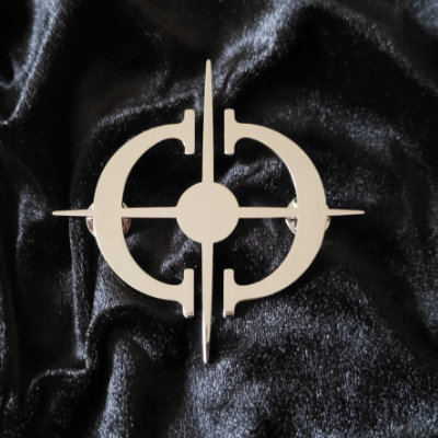 Metall-Brosche, silberfarben